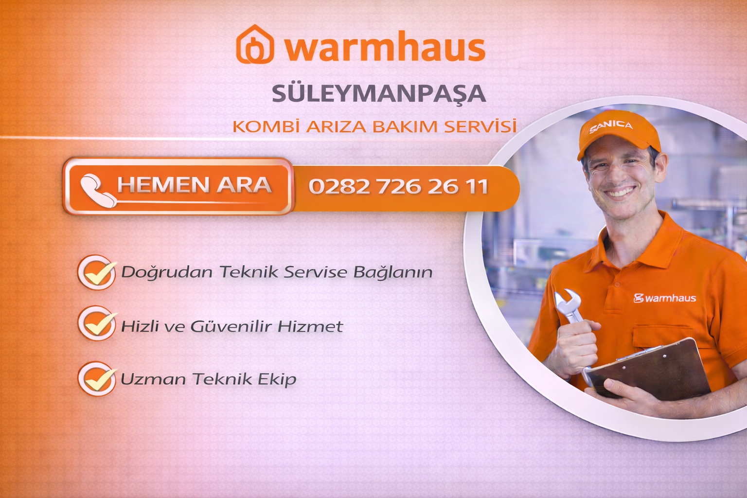WARMHAUS SÜLEYMANPAŞA KOMBİ ARIZA BAKIM SERVİSİ